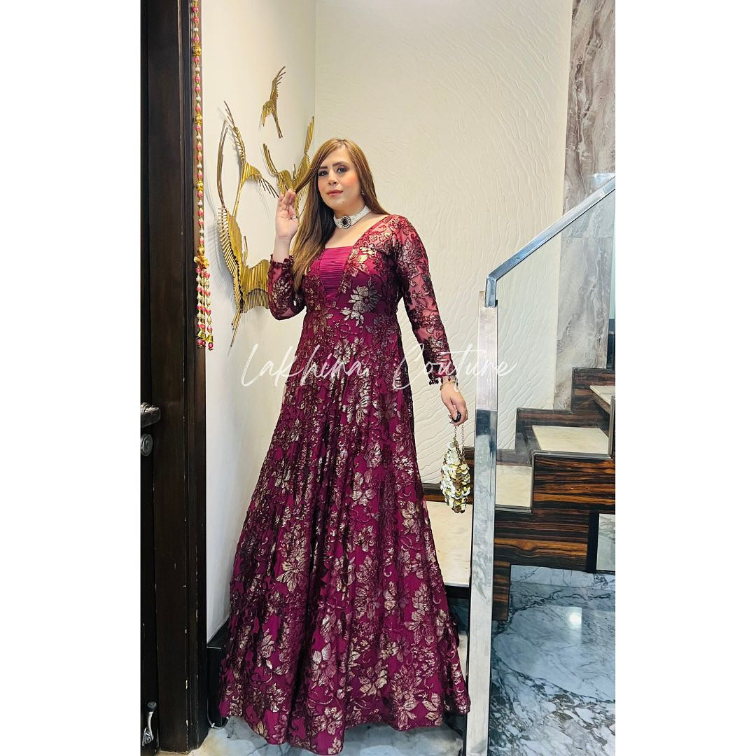 Wine Bougainvillea Gown