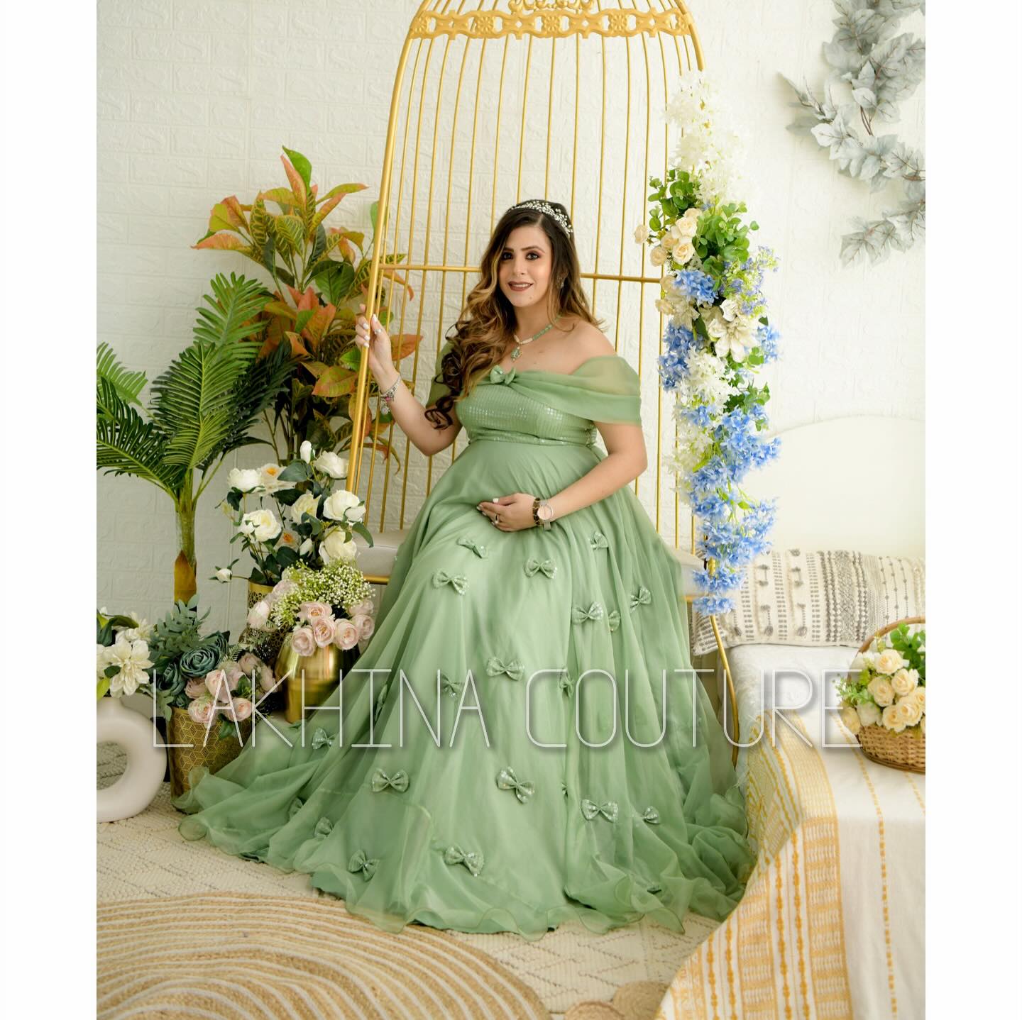 Sage Green MaternityÂ Gown