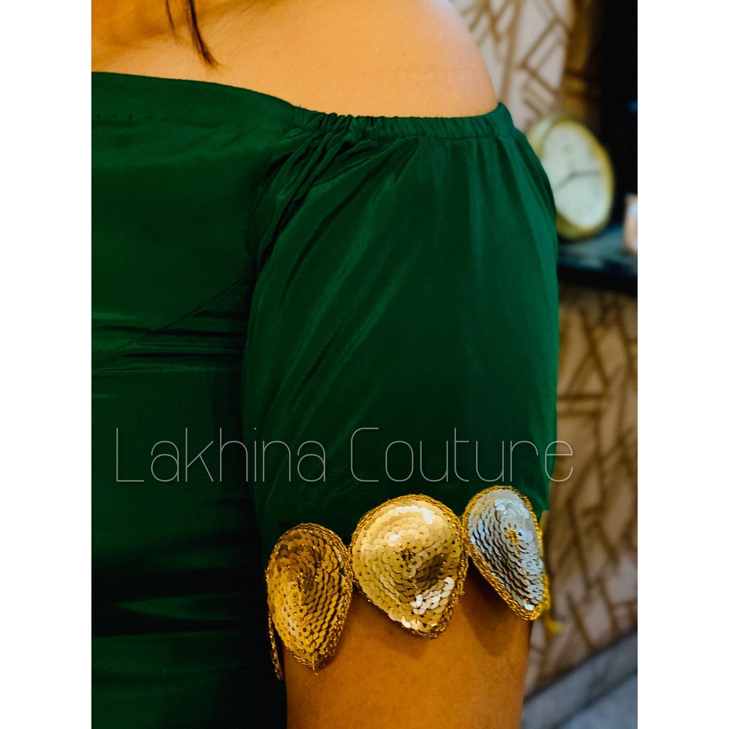 Bottle Green Diwali Drape