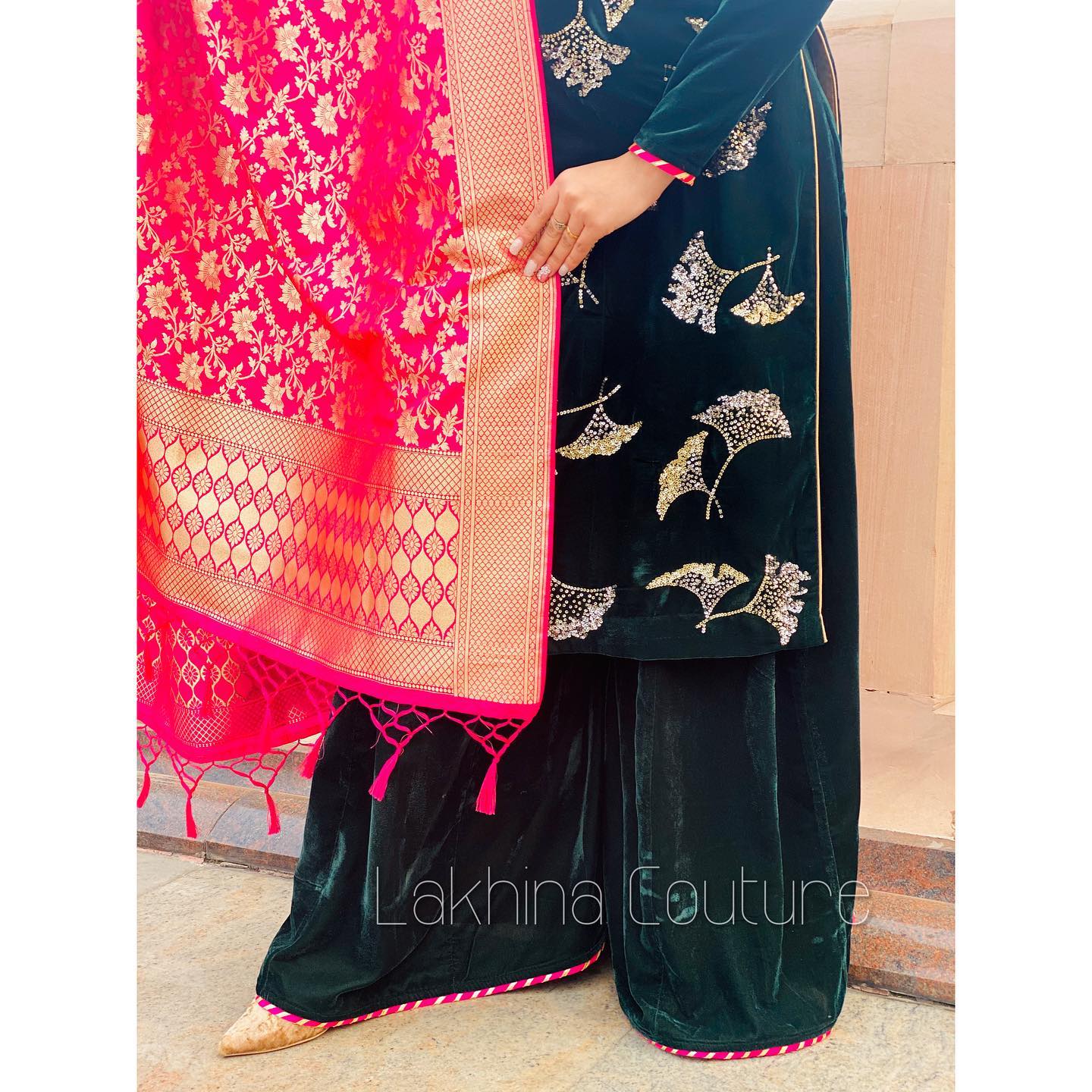 Bottle Green Velvet Suit