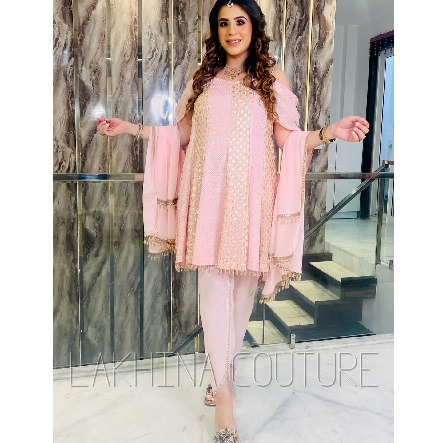 Vaishviâ€™s Pink Sequin Suit