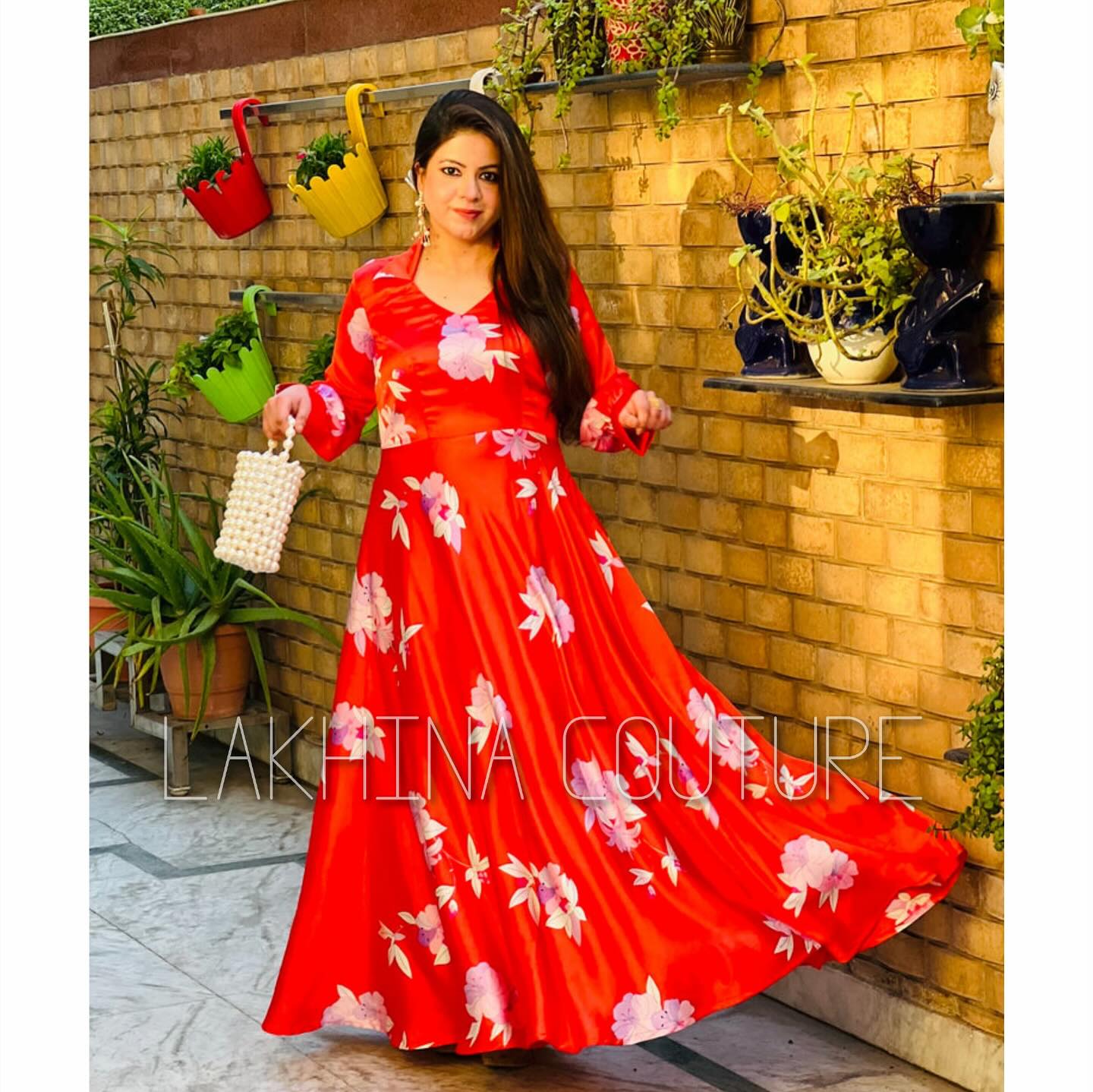 Vermilion SatinÂ Maxi