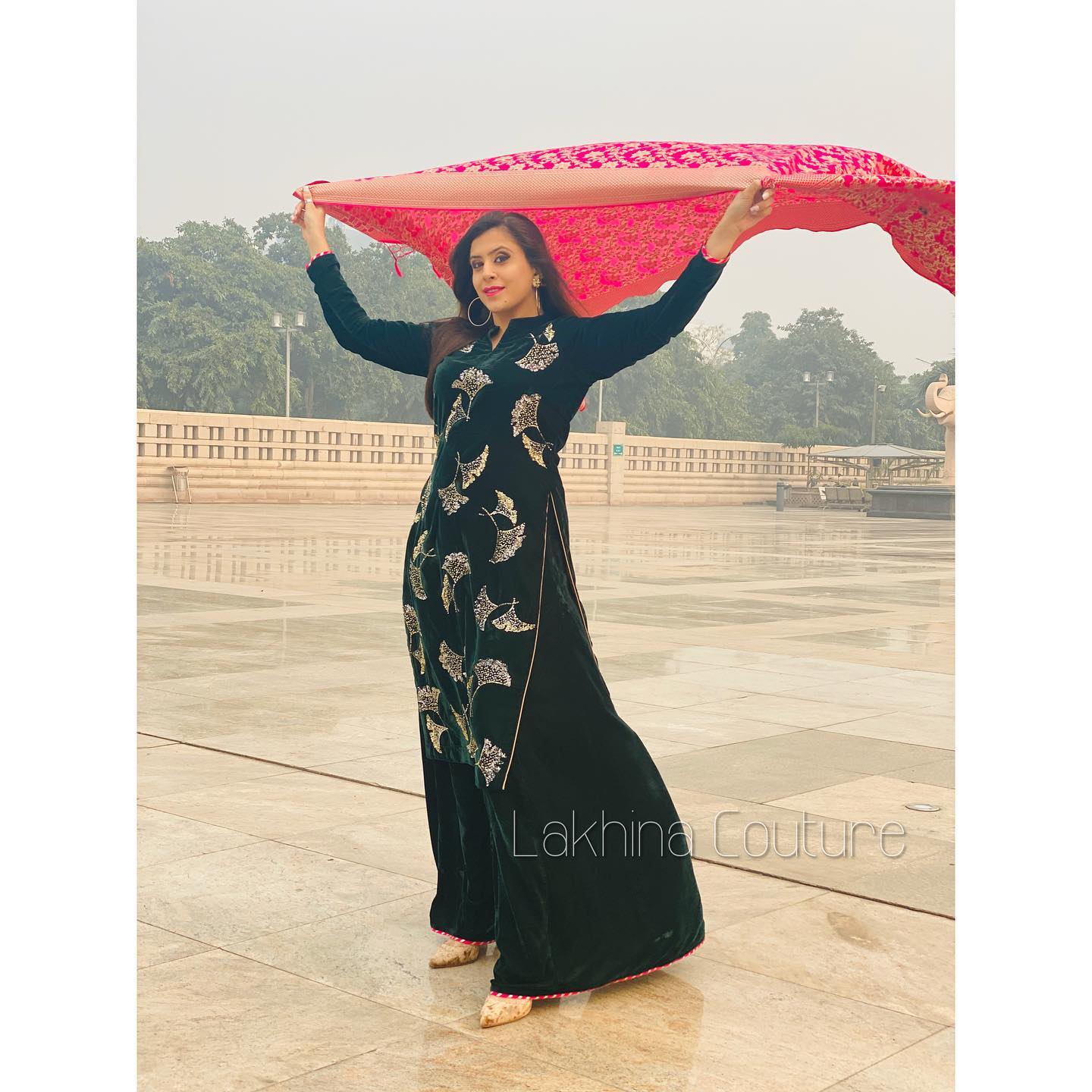 Bottle Green Velvet Suit