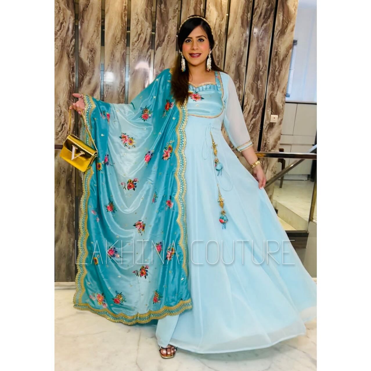 Sky Blue Summer Anarkali