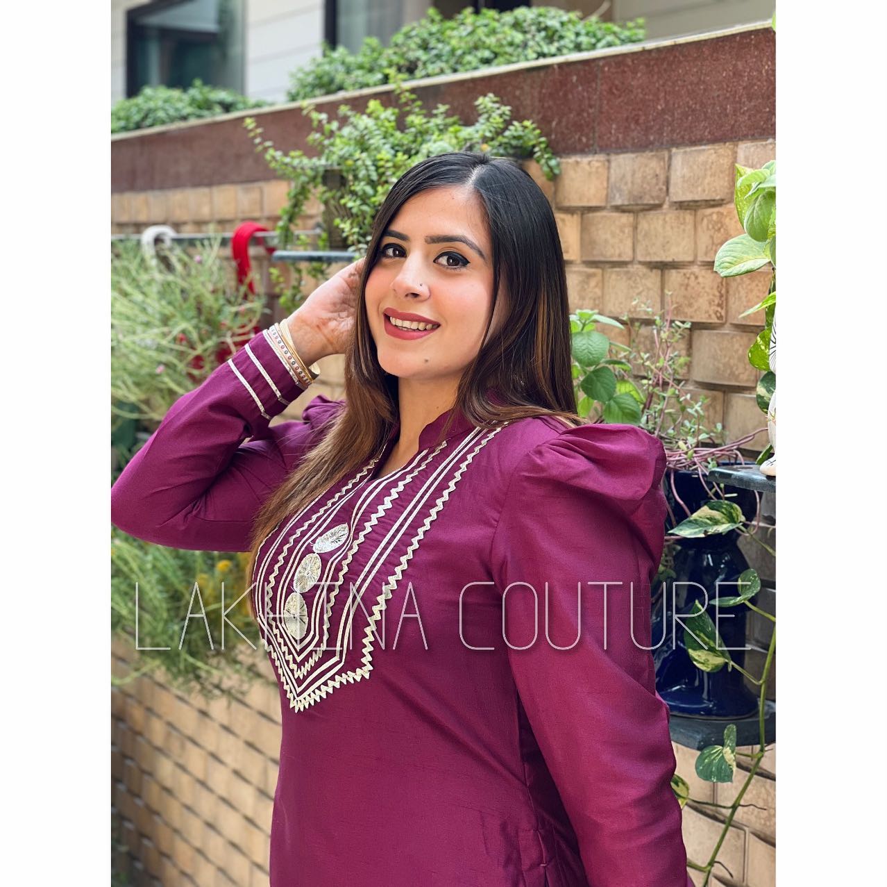 Wine Silk Kurti