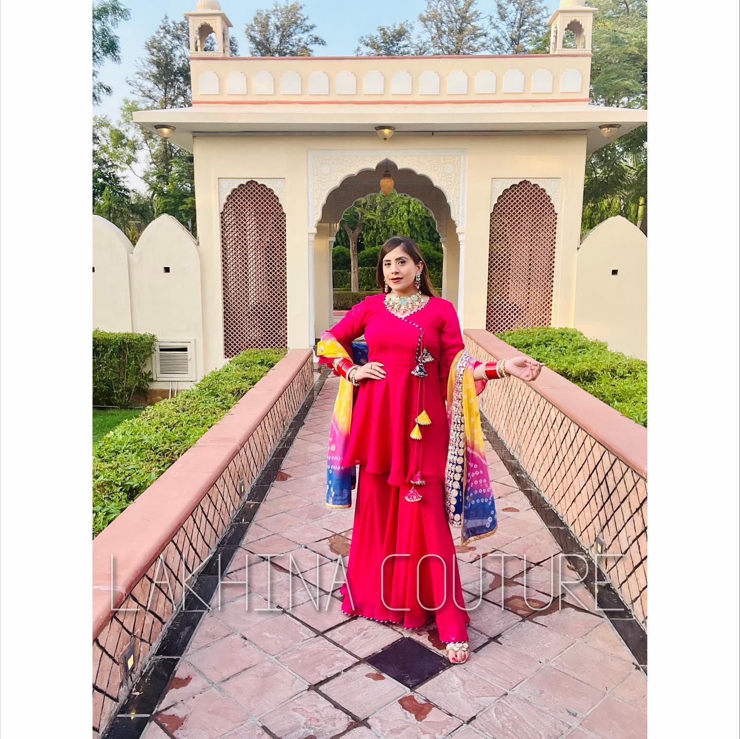 Rajasthani Pink Garara Suit