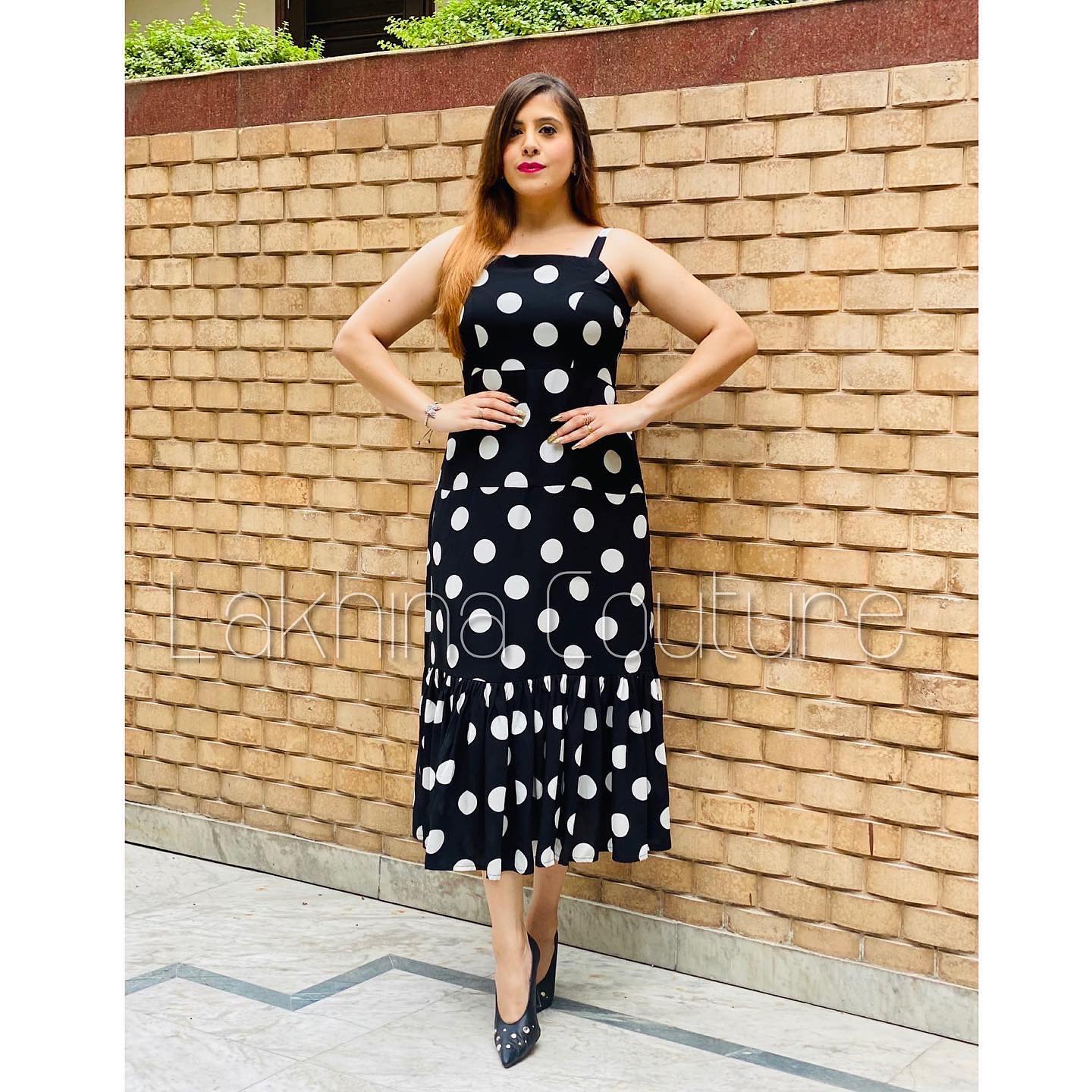 Black Polka Dot Midi