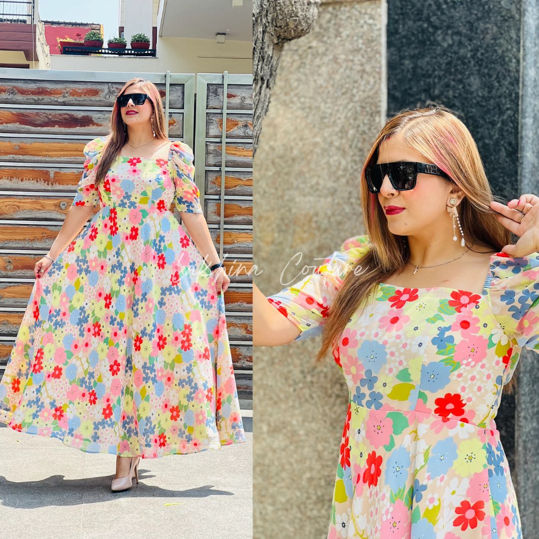 Multicolored Flower Maxi