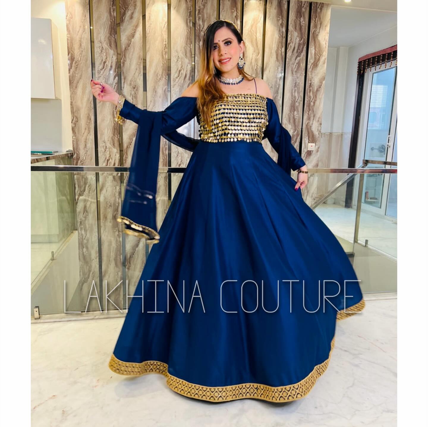 Navy Blue SilkÂ Anarkali