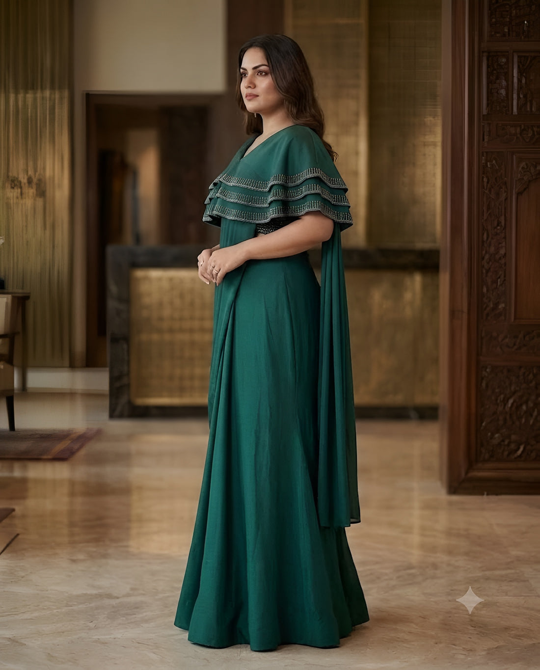 Bottle Green Ethnic Saree