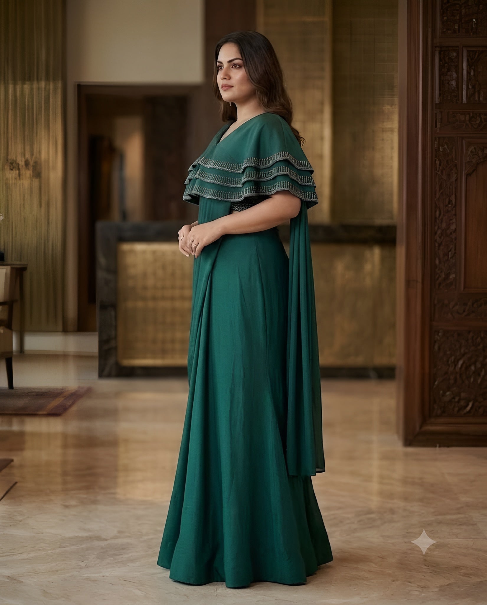 Bottle Green Ethnic Saree