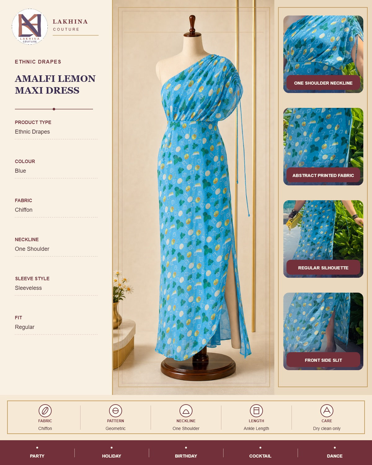 Amalfi Lemon Maxi Dress
