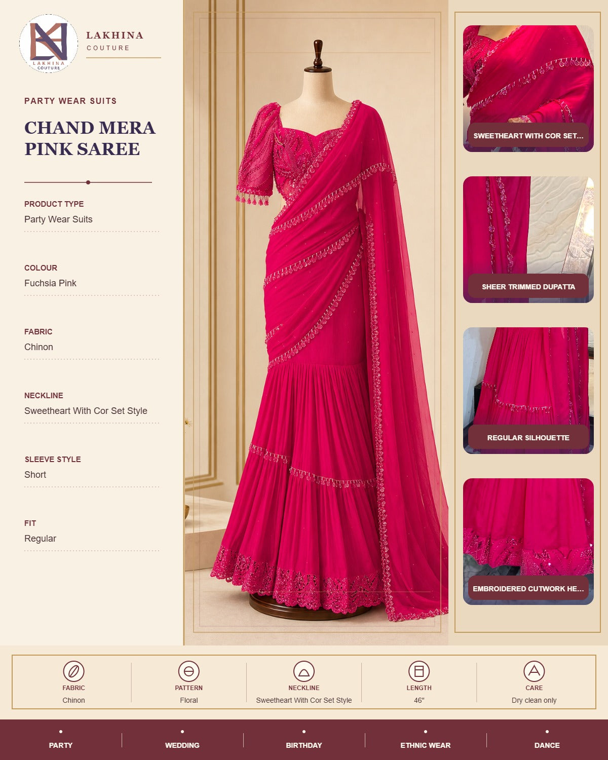 Chand Mera Pink Saree