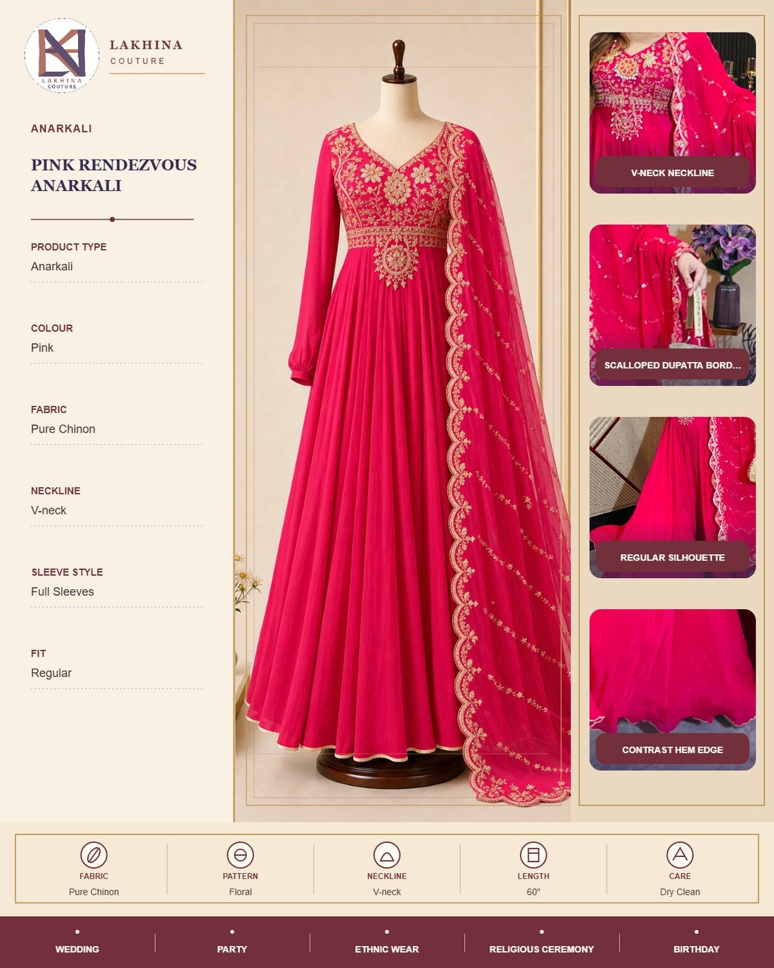 Pink Rendezvous Anarkali