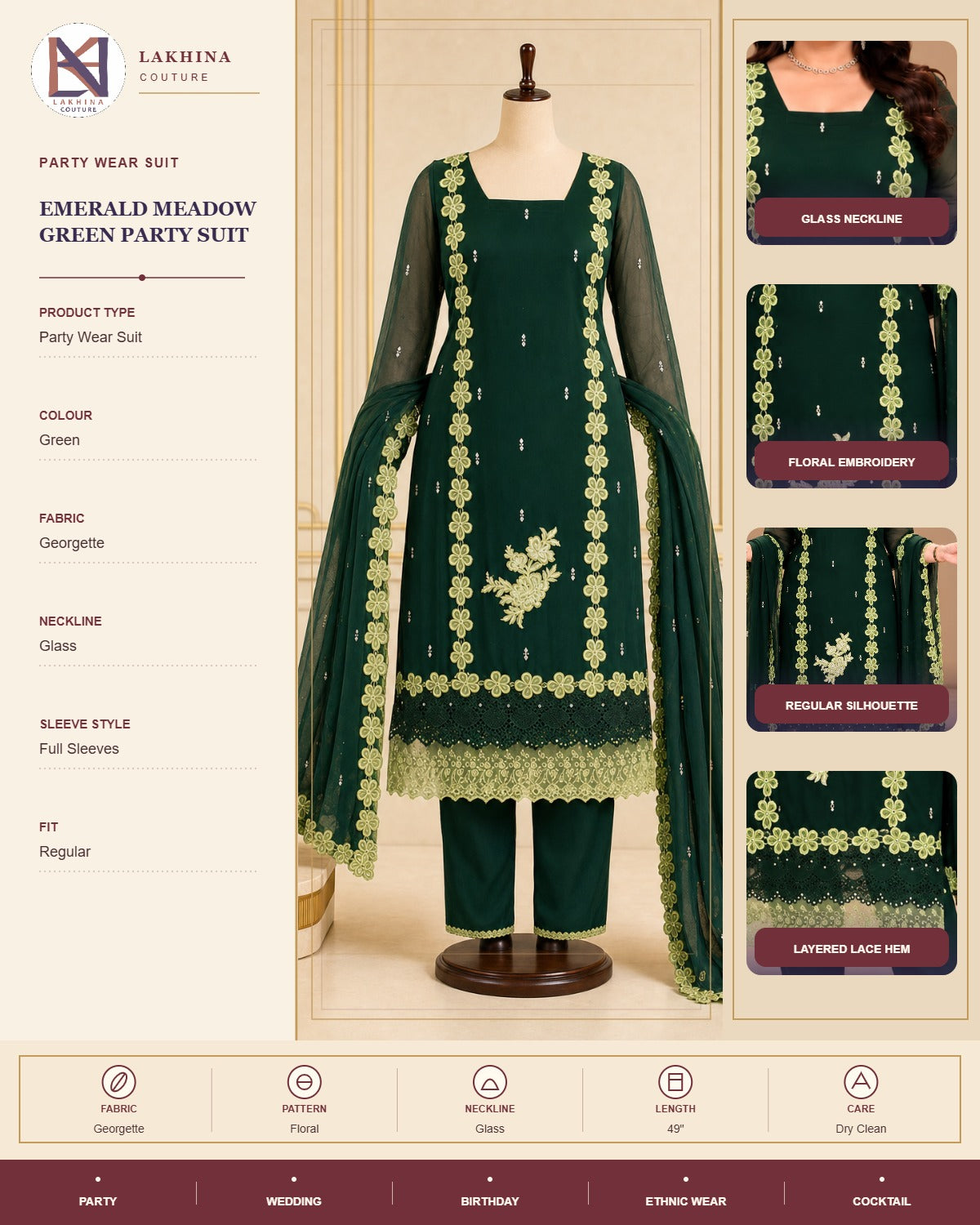 Emerald Meadow Green Party Suit