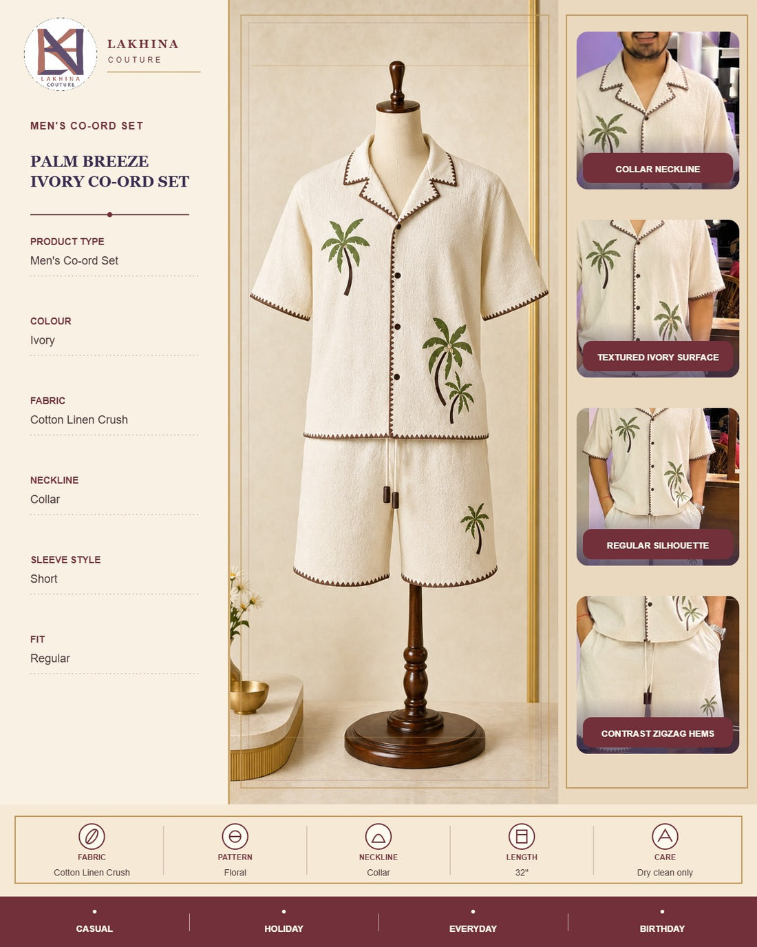 Palm Breeze Ivory Co-Ord Set