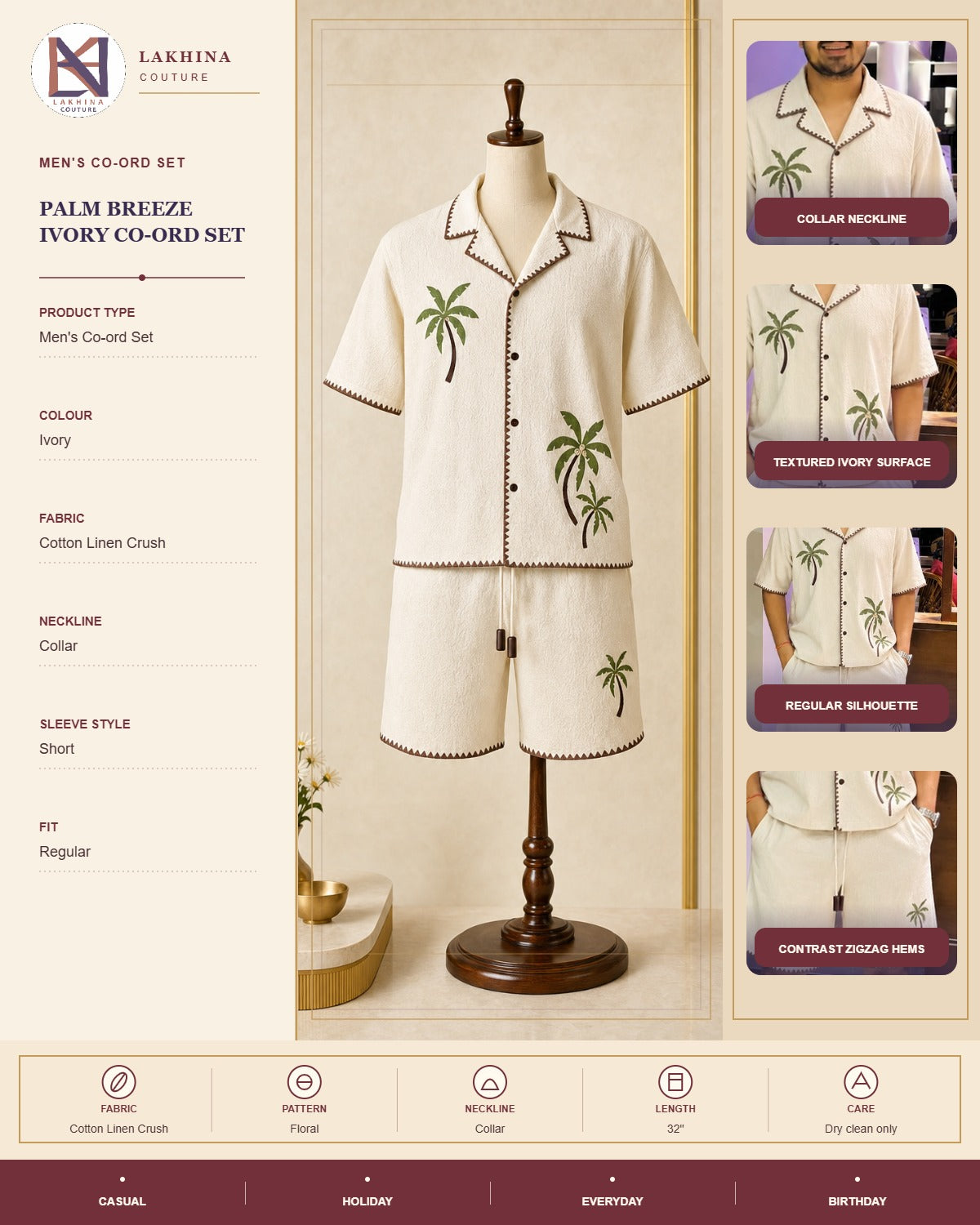 Palm Breeze Ivory Co-Ord Set