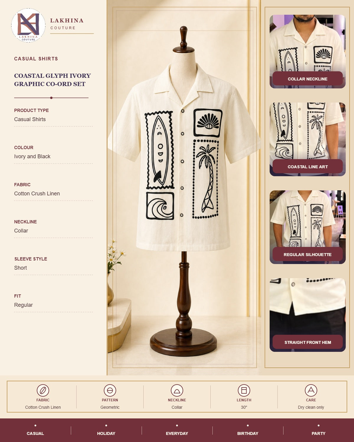 Coastal Glyph Ivory Graphic Co-ord Set