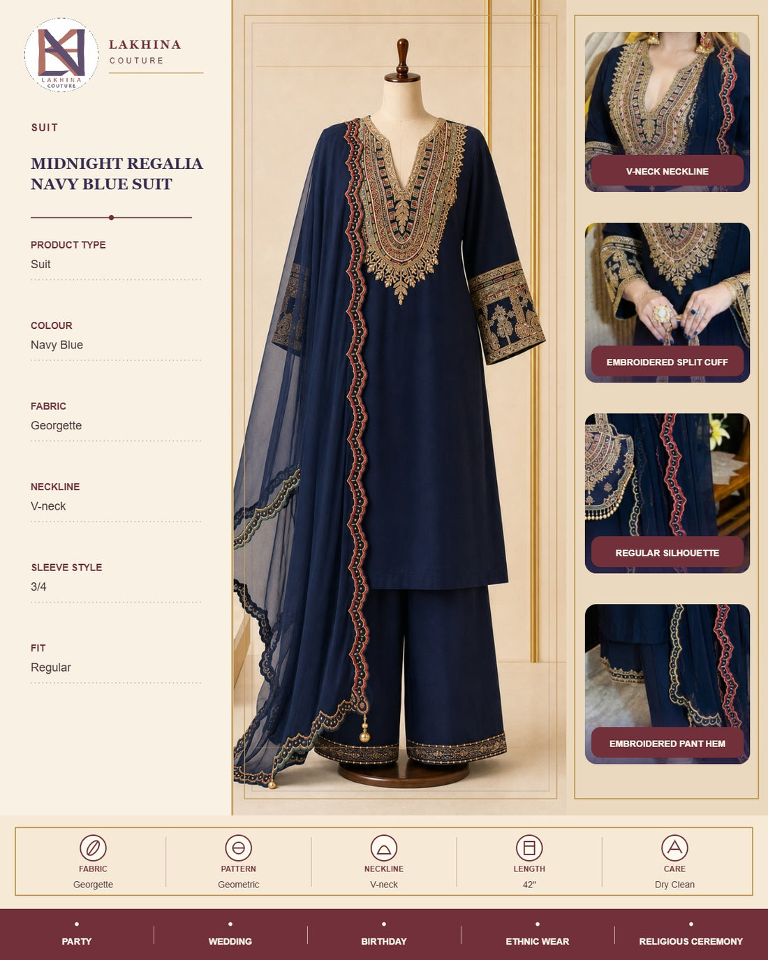 Midnight Regalia Navy Blue Suit