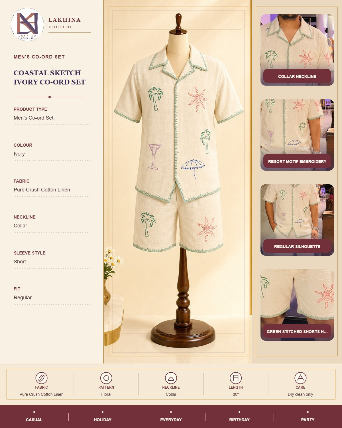 Coastal Sketch Ivory Co-Ord Set
