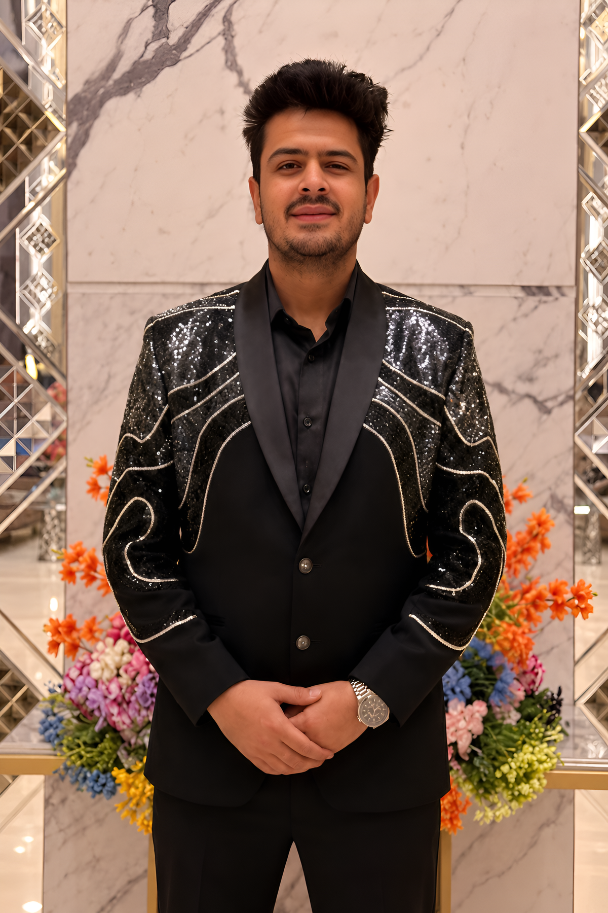 Midnight Constellation Black Cocktail Blazer