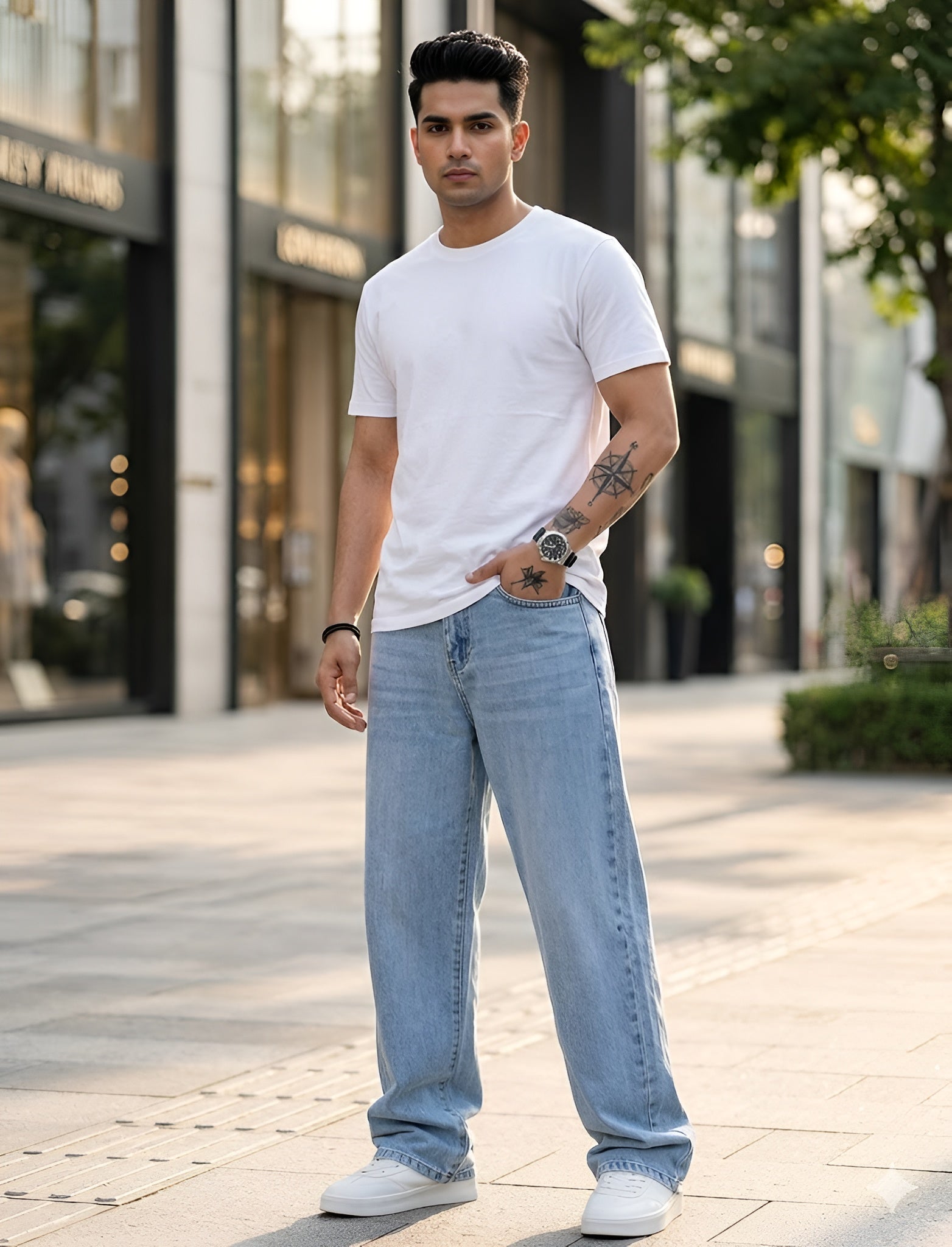 Classic Denim Blue Jeans | Lakhina Couture