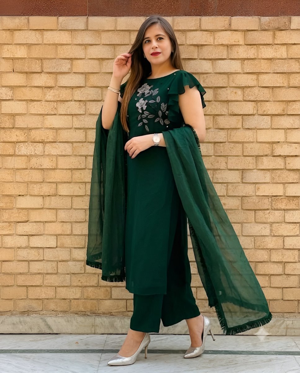 Green Bloom Kurta Set
