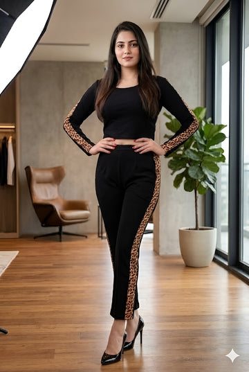 Cheetah Striped Black Co-Ord Set