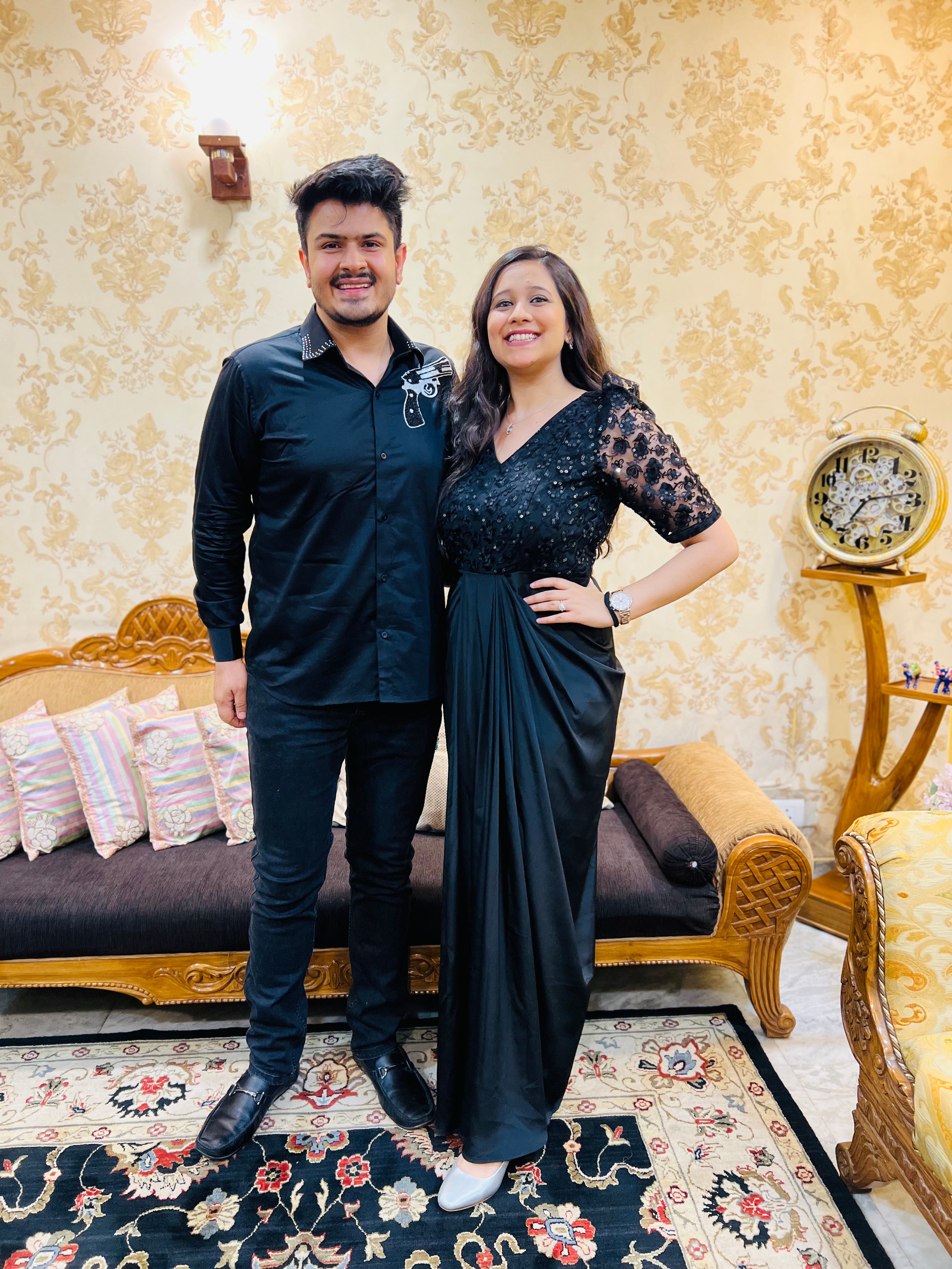 Menswear Black Embroidered Pistol Shirt