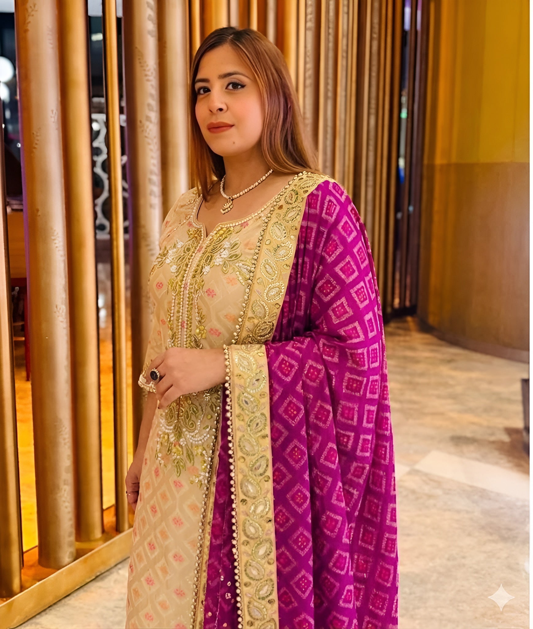 Violet Silk Sharara Suit
