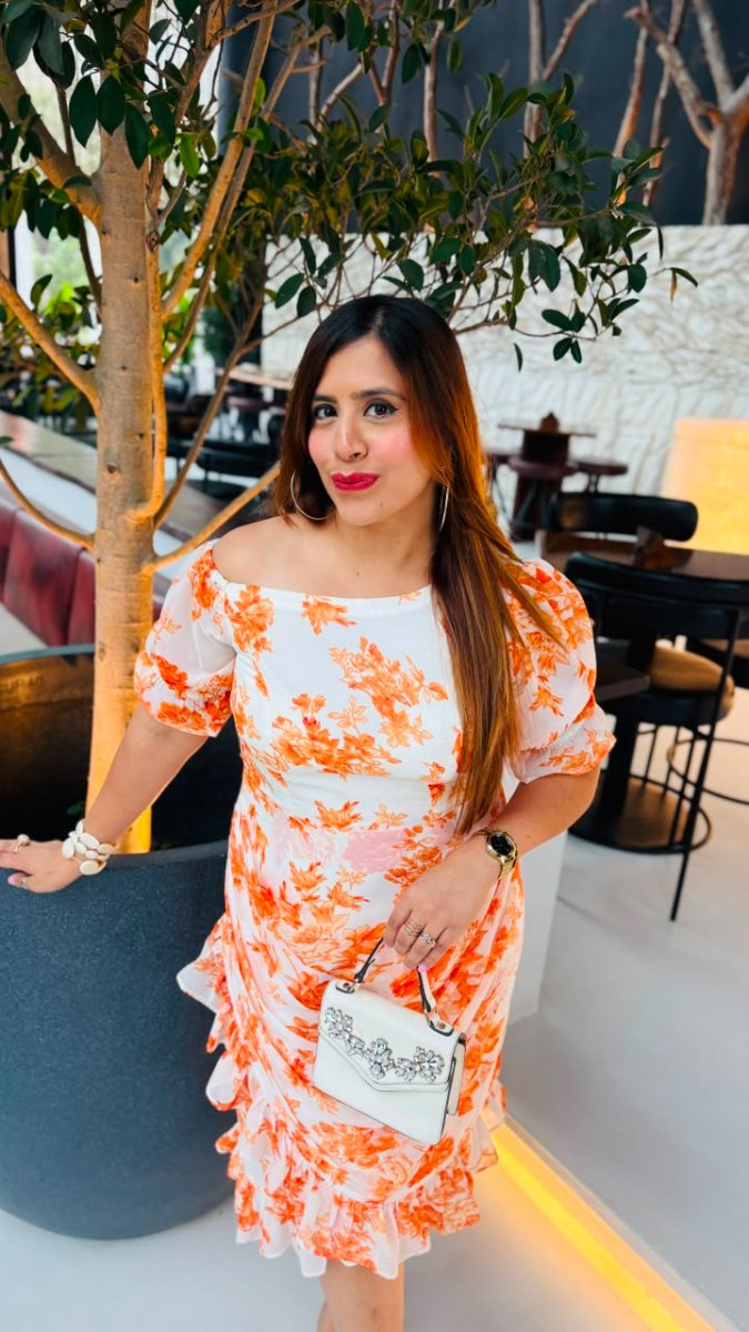 Orange Capsule Midi Dress