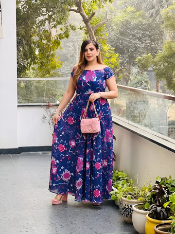 Navy Blue Paisley Maxi