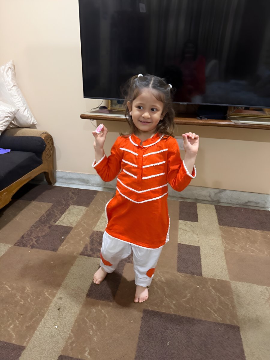 Sunlit Charm Orange Kurta Set