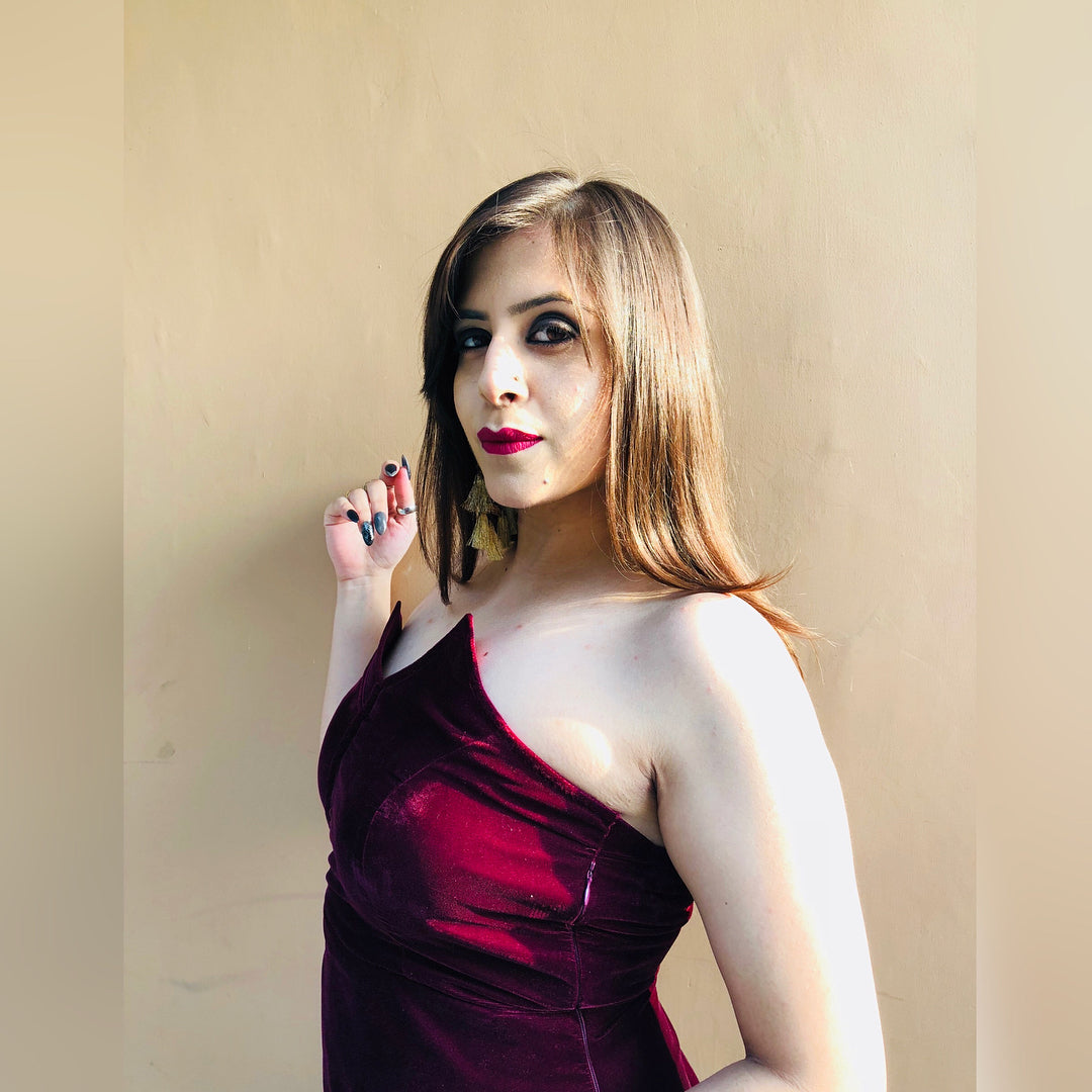 Wine Velvet Tube Dress