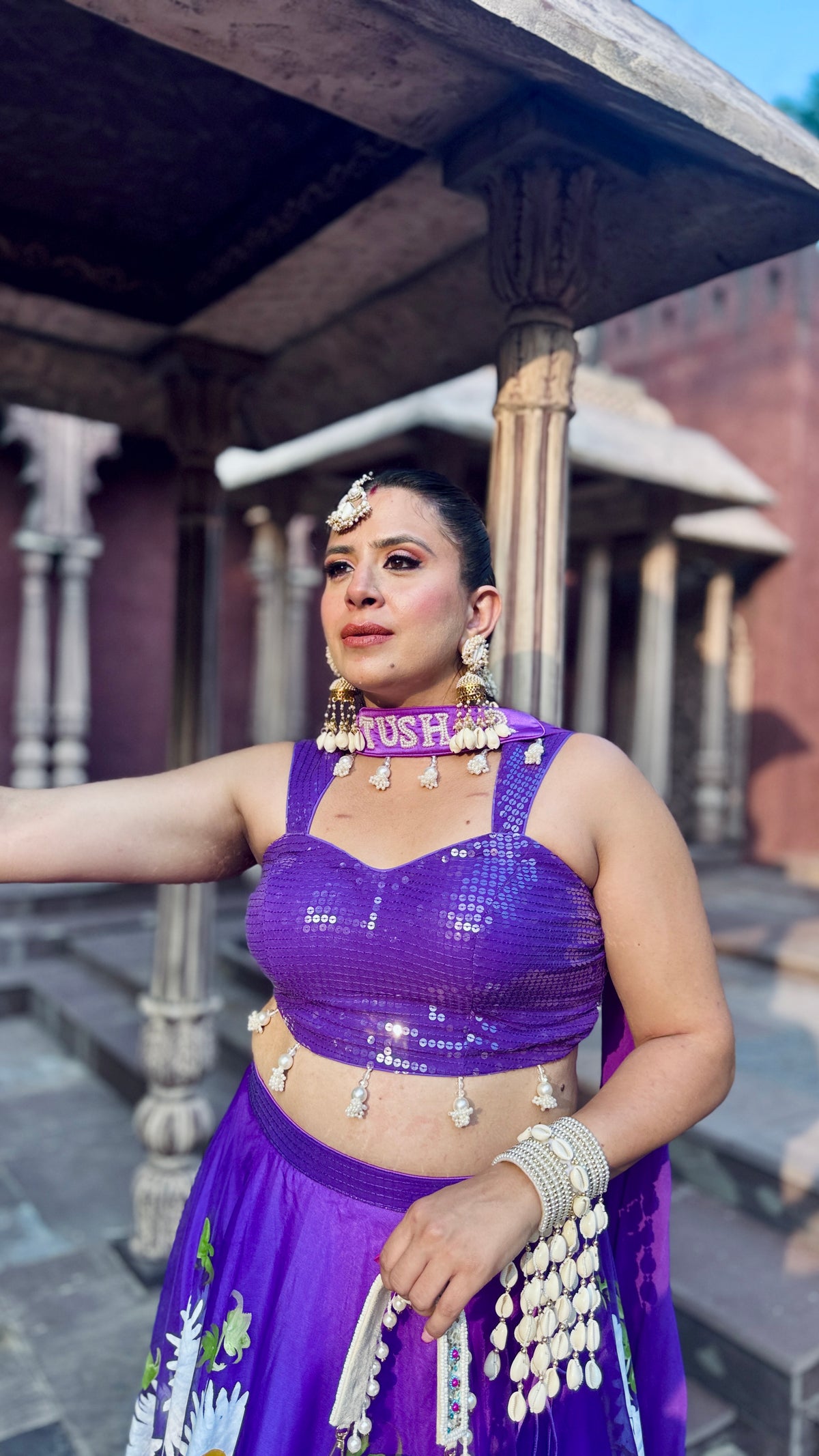 Daisy Reverie Purple Chiffon Lehenga