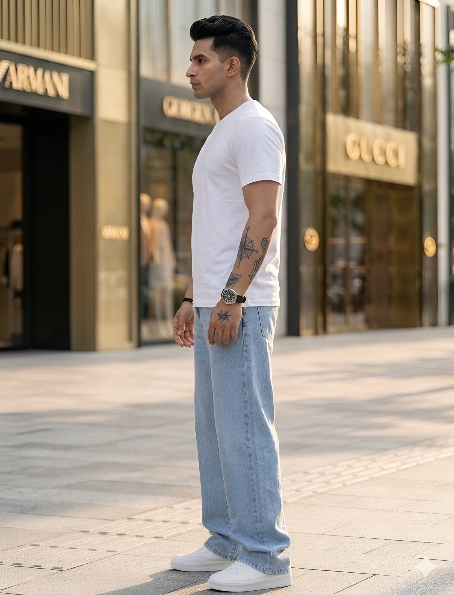Classic Denim Blue Jeans | Lakhina Couture - Look 3