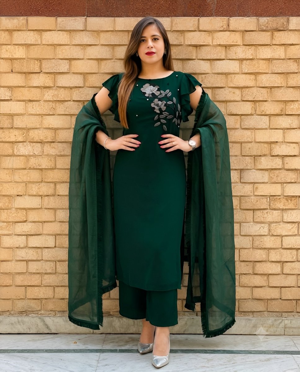 Green Bloom Kurta Set