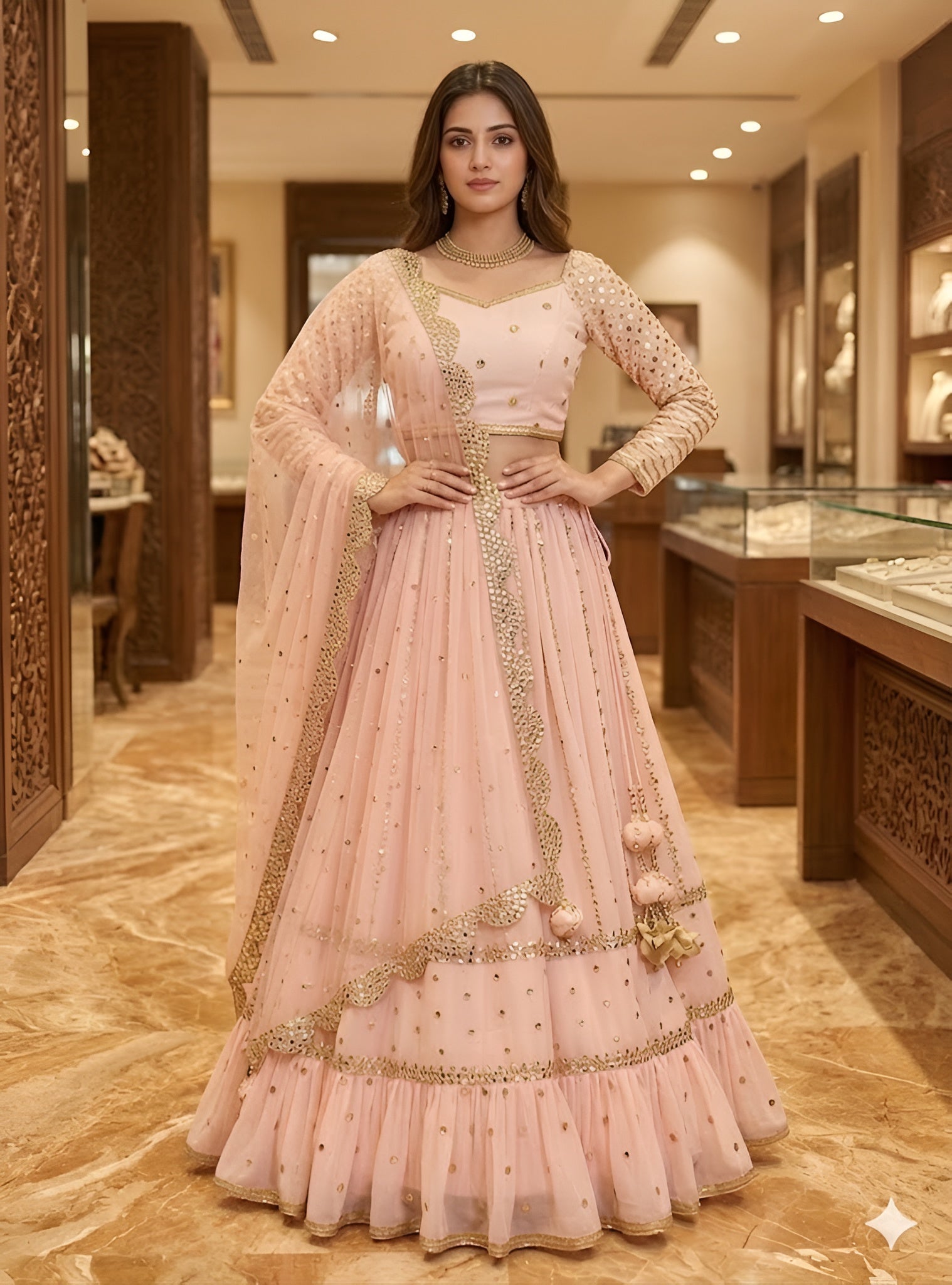 Peach Stunning Lehenga