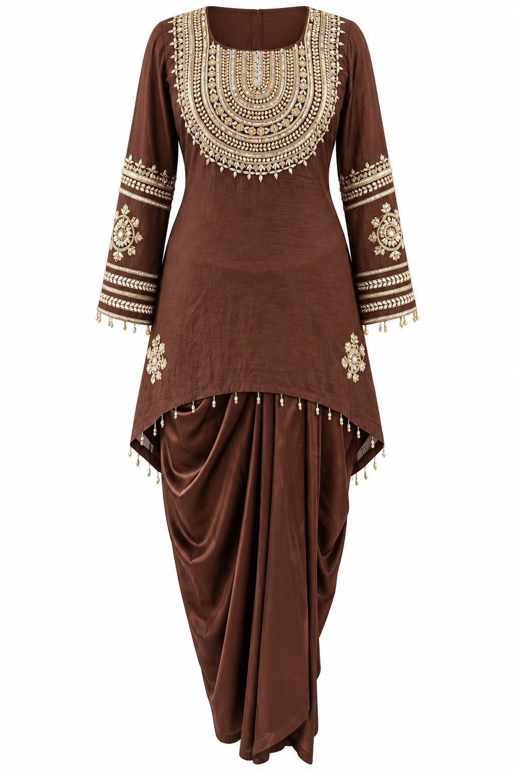Cocoa Temple Brown Drape Set