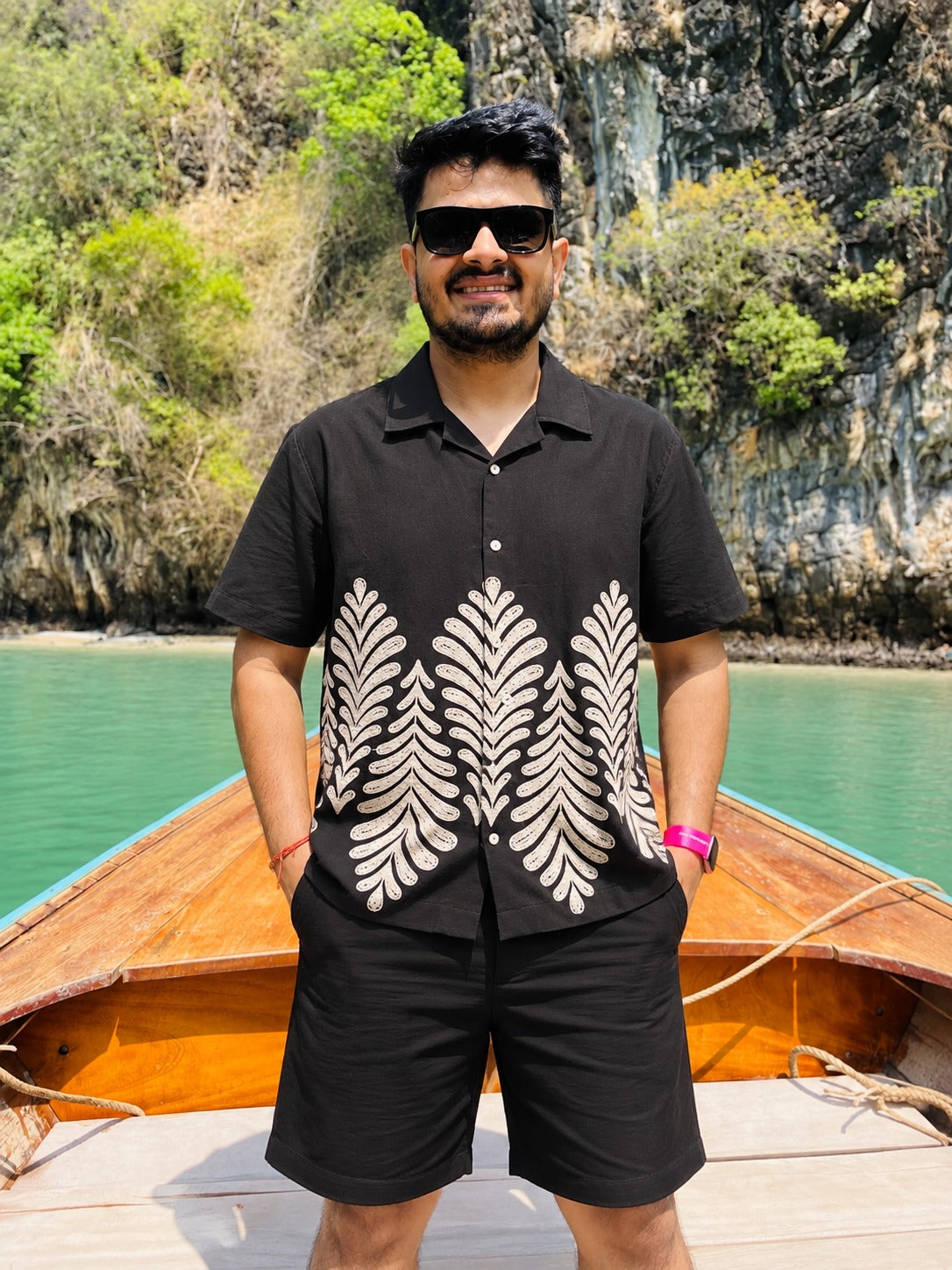 Island Fern Black Designer Shirt