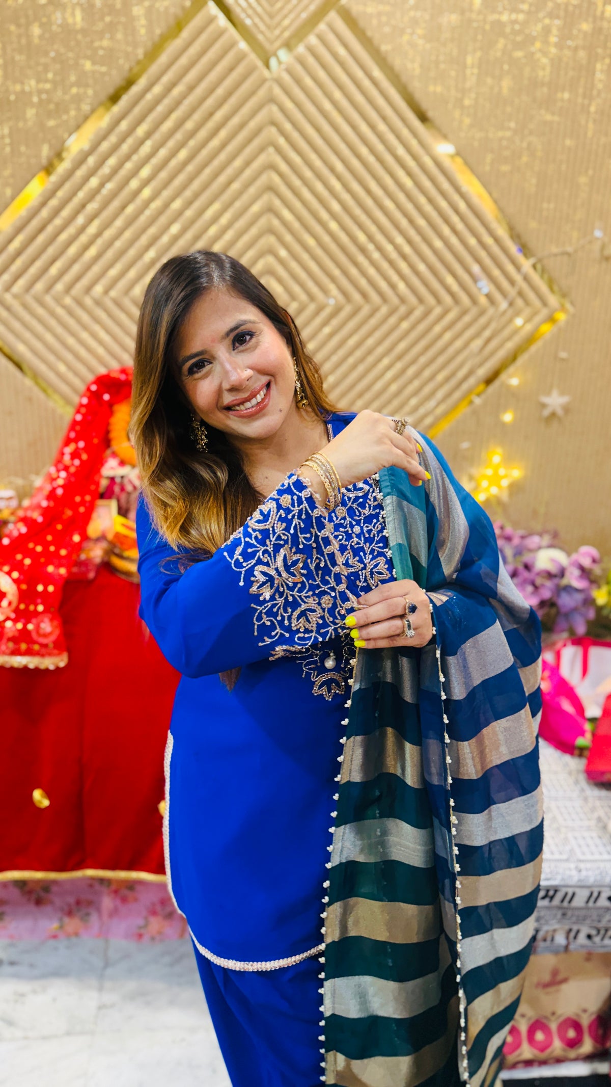 Sapphire Noor Blue Suit Set