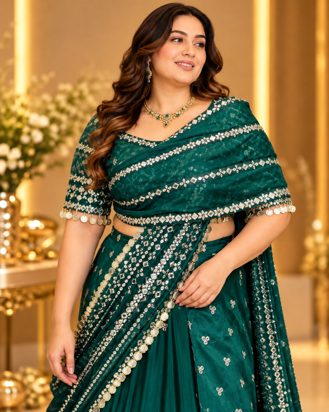 Emerald Moonlight Green Lehenga Set