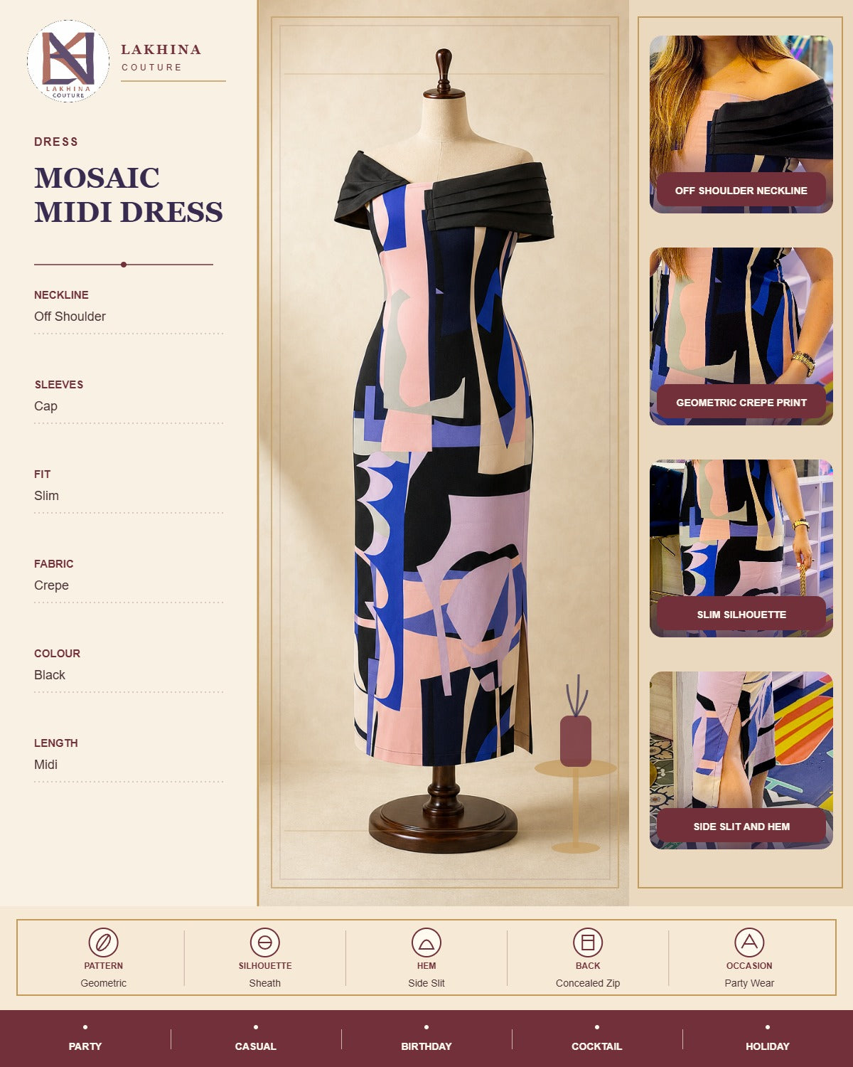 DramaQueen Black Midi Dress