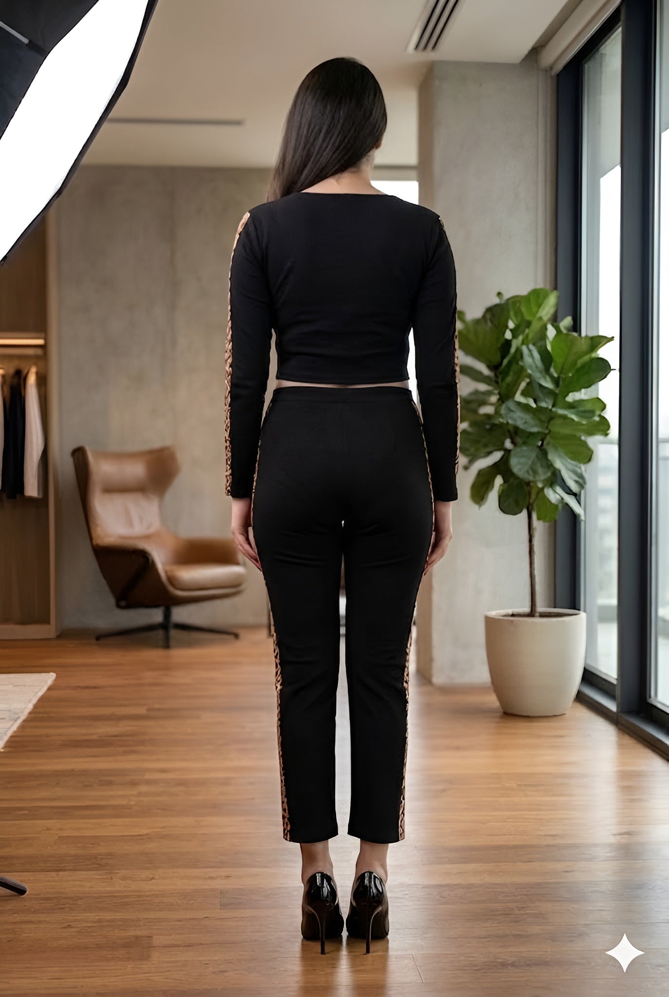 Cheetah Striped Black Co-Ord Set