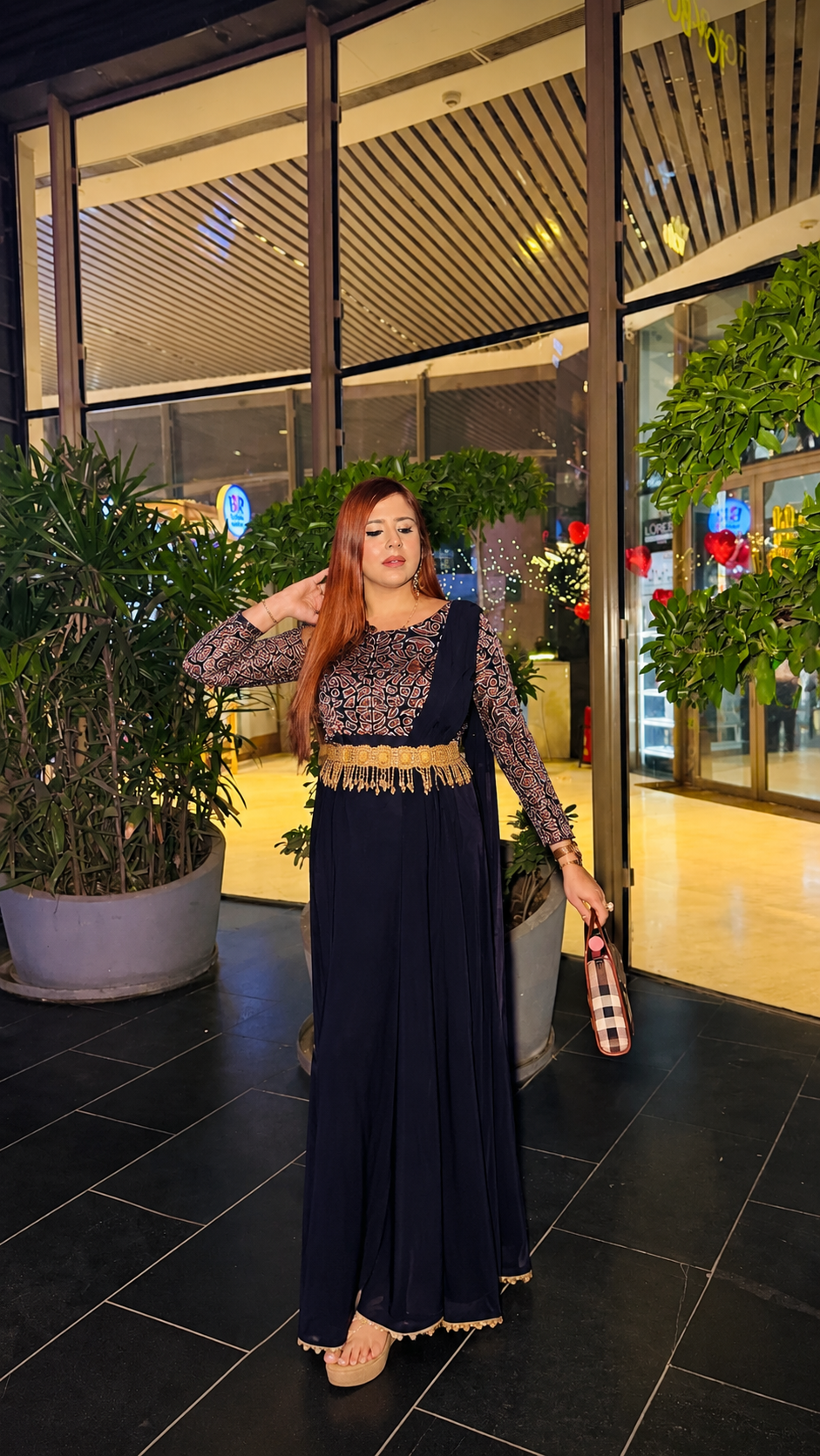 Navy Blue  Sparkling Drape