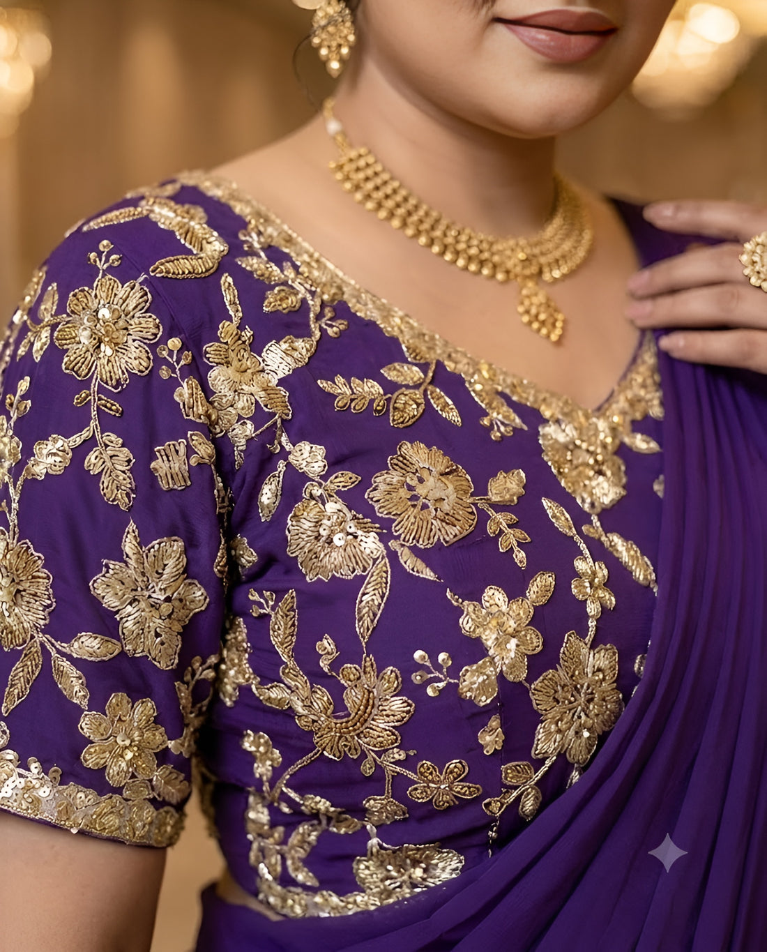 Purple Ruffle Saree