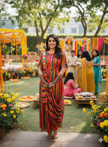 Multicolour Stripes Drape