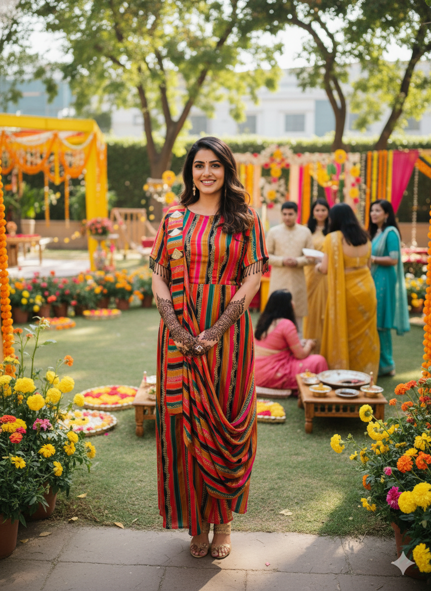 Multicolour Stripes Drape