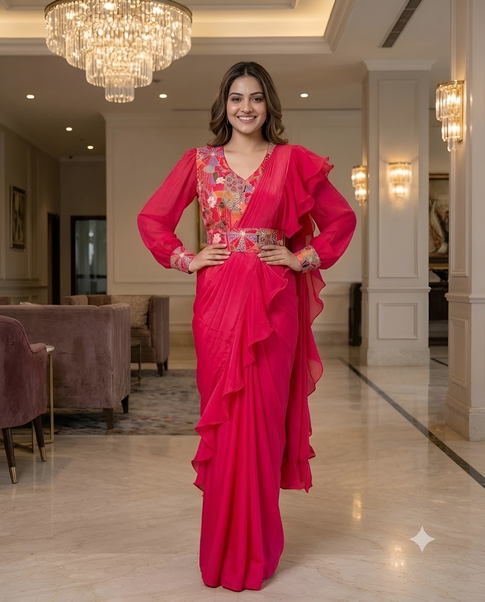 Carrot Carnival SareeÂ Drape