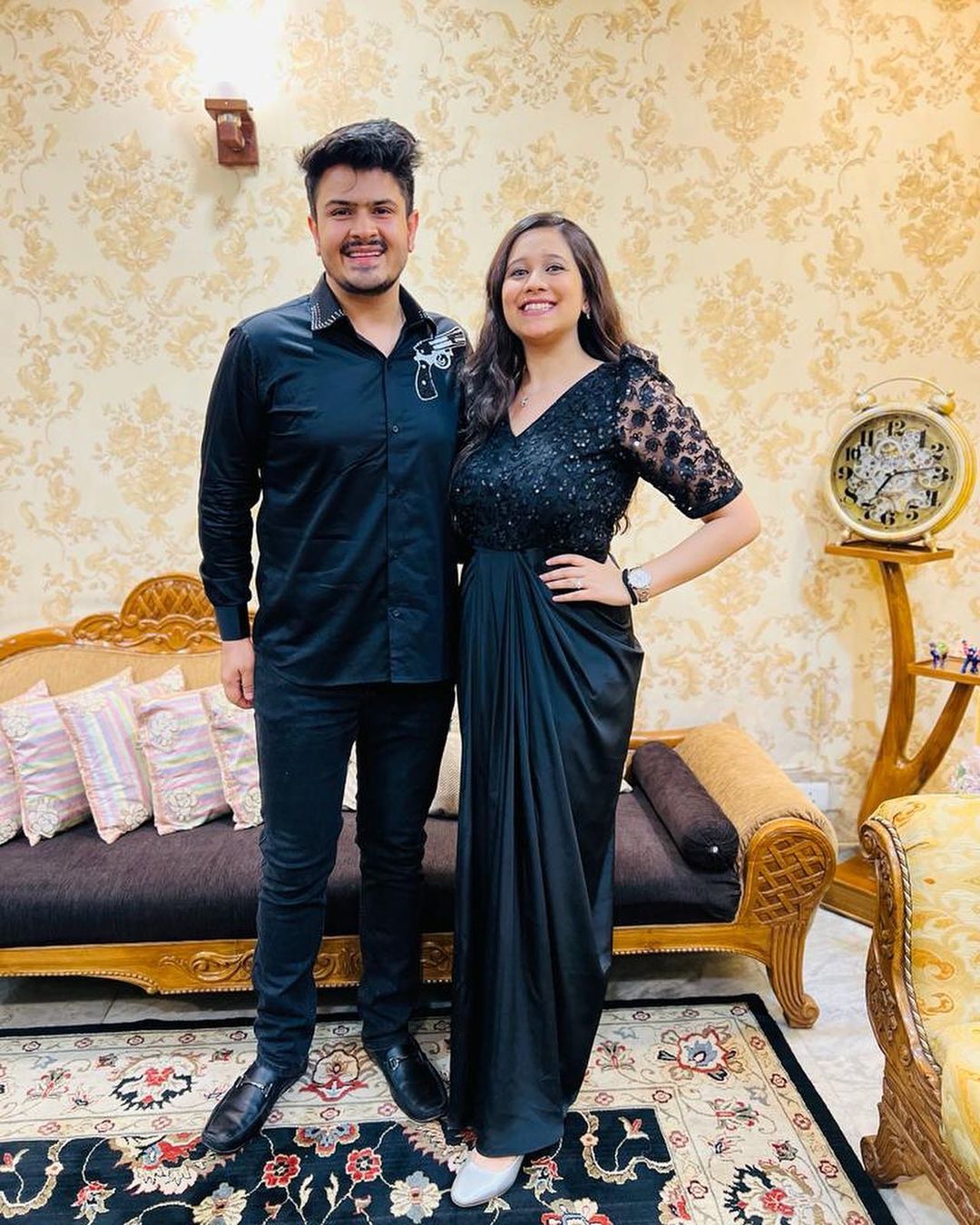 Black Designer Sequin Drape